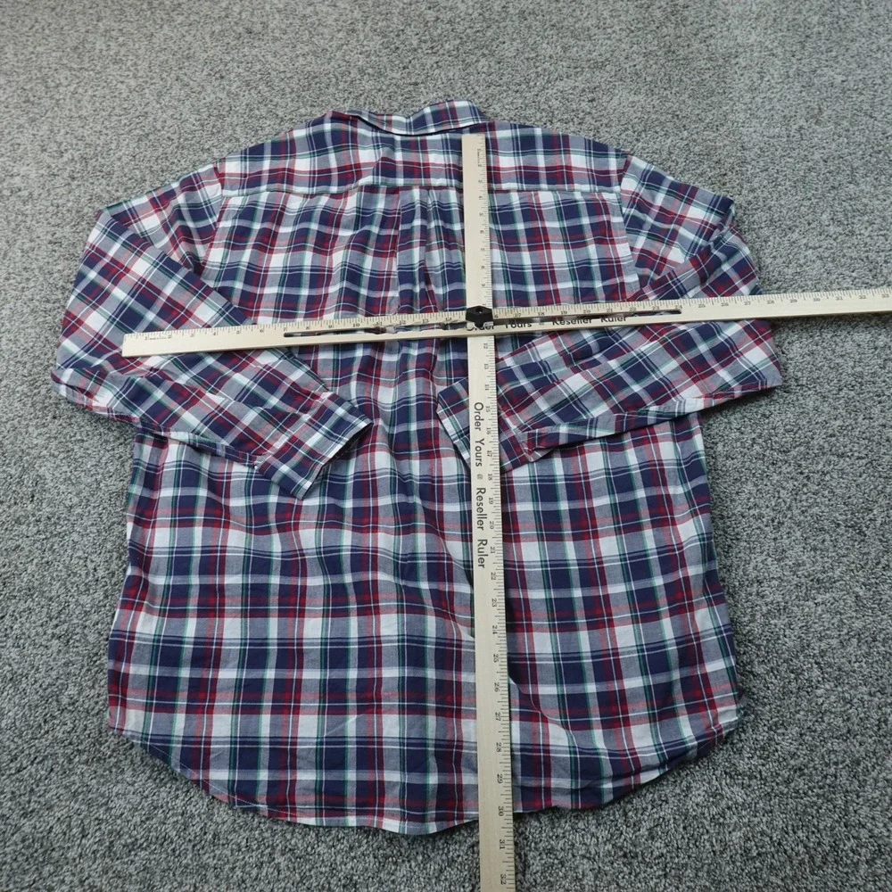 Brooks Brothers Shirt Mens L Blue Red Plaid 346 OCBD Long Sleeve Button Down Top